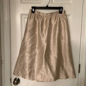 Forever 21 Gold Metallic A Line Skirt WITH POCKETS